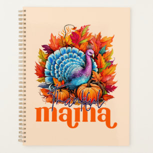 Thankful Mama Turkey and Autumn Leaves Foliage Planner