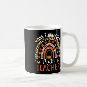 Thankful Math Teacher Fun Thanksgiving Rainbow Tea Coffee Mug
