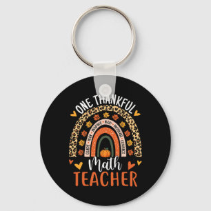 Thankful Math Teacher Fun Thanksgiving Rainbow Tea Key Ring