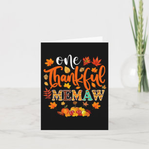 Thankful Memaw Fun Fall Autumn Thanksgiving Card