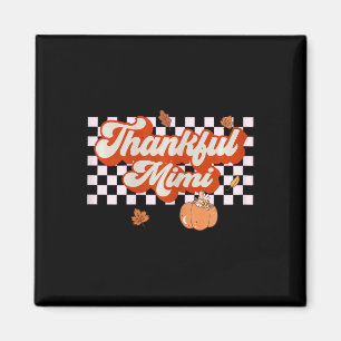 Thankful Mimi Retro Thanksgiving Fall Matching Fam Magnet