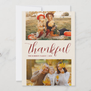 Thankful modern happy thanksgiving photo card