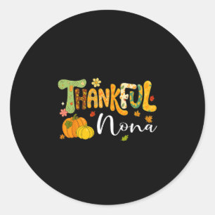 Thankful Nona Pumpkin Thanksgiving Family Matching Classic Round Sticker