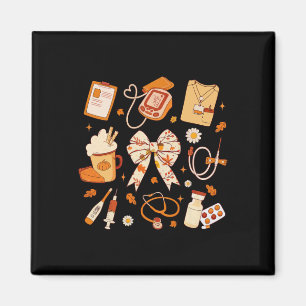 Thankful Nurse Fall Stethoscope Coquette Bow Thank Magnet