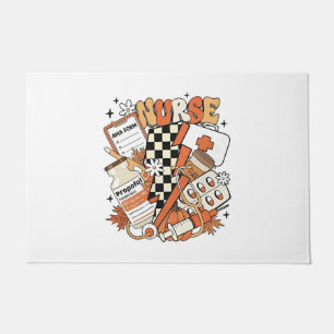 Thankful Nurse Life Turkey Cute Thanksgiving Nurse Doormat