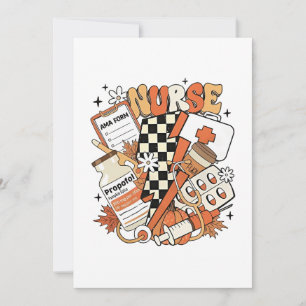 Thankful Nurse Life Turkey Cute Thanksgiving Nurse Invitation