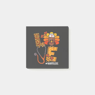 Thankful Nurse Life Turkey Cute Thanksgiving Nurse Post-it Notes