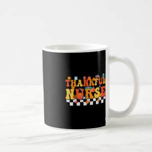 Thankful Nurse Retro Groovy Thanksgiving Fall RN W Coffee Mug