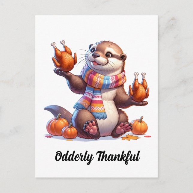 Thankful Otter Postcard (Front)