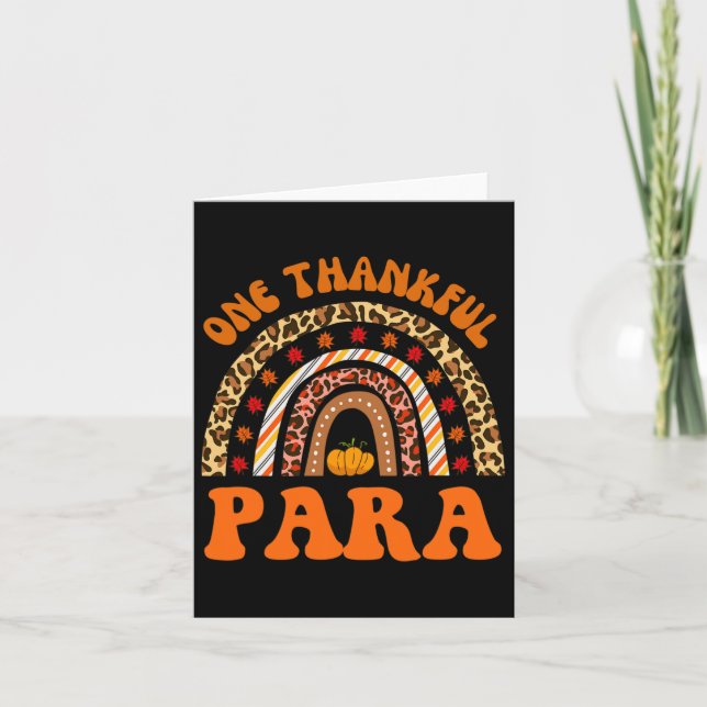 Thankful Para Professional Fall Thanksgiving Leopa Card (Front)