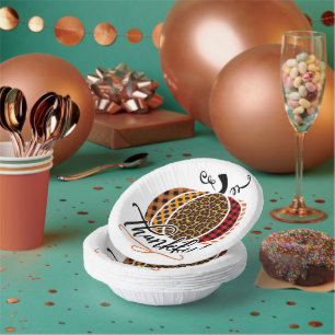 Thankful Patchwork Pumpkin Paper Plate