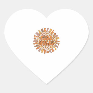 Thankful Peds Nurse Thanksgiving Paediatrics Nursi Heart Sticker