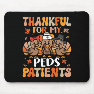 Thankful Peds Nurse Thanksgiving Turkey Paediatric Mouse Pad