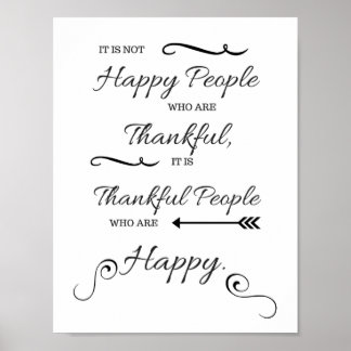 Thankful People are Happy Poster