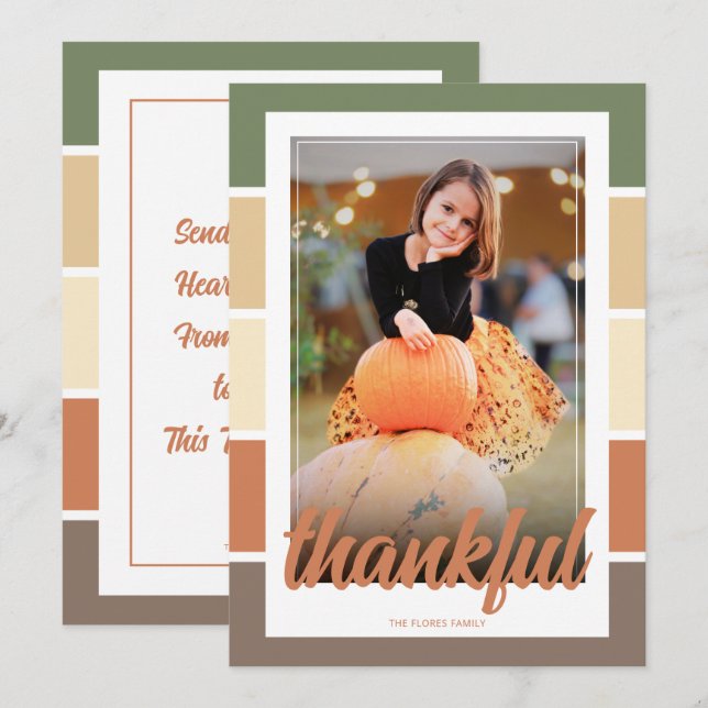 Thankful Photo Thanksgiving Card or Invitation (Front/Back)