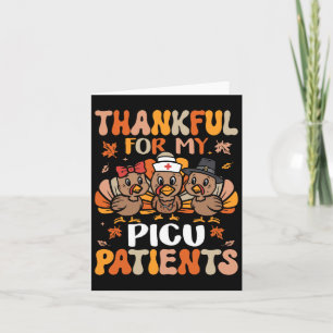 Thankful Picu Nurse Thanksgiving Turkey Paediatric Card