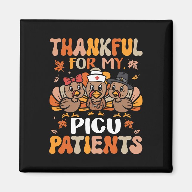 Thankful Picu Nurse Thanksgiving Turkey Paediatric Magnet (Front)