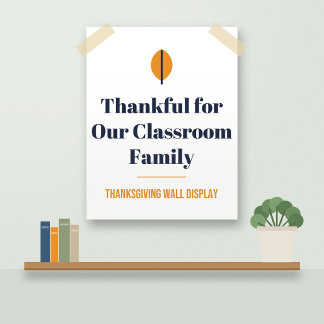 Thankful Poster for Classroom: Our Family