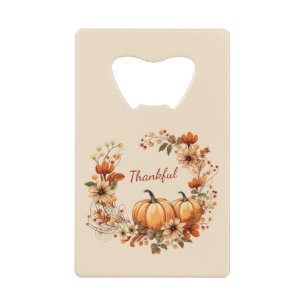 Thankful Pumpkin and Autumn Flowers Wreath