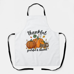 Thankful Pumpkin Grateful And Blessed  Apron
