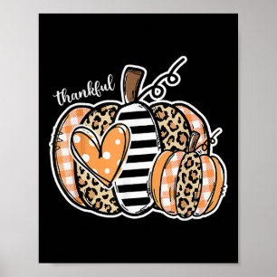 Thankful Pumpkin Happy Thanksgiving Day 2024 Poster