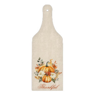 Thankful Pumpkins & Flowers Fall Cutting Board