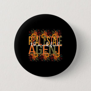 Thankful Real Estate Agent Thanksgiving 6 Cm Round Badge