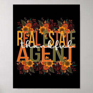 Thankful Real Estate Agent Thanksgiving  Poster