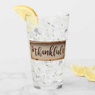 Thankful Rustic Fall Glass