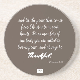 Thankful Sandstone Coaster