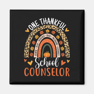 Thankful School Counsellor Thanksgiving Rainbow Co Magnet