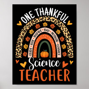 Thankful Science Teacher Thanksgiving Rainbow Teac Poster