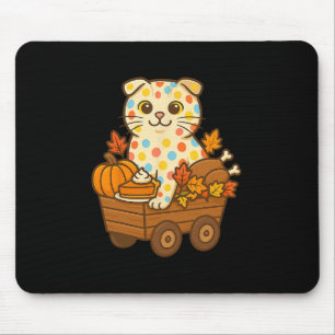 Thankful Scottish Fold Cat Kitten Thanksgiving Pum Mouse Pad