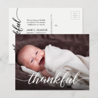 Thankful Script Custom Photo Baby Thank You Birth