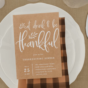 Thankful Season Thanksgiving Dinner Invitation