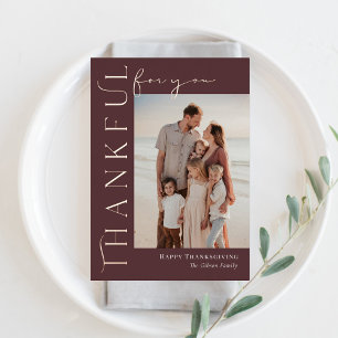 Thankful Side Foil Thanksgiving Photo Card