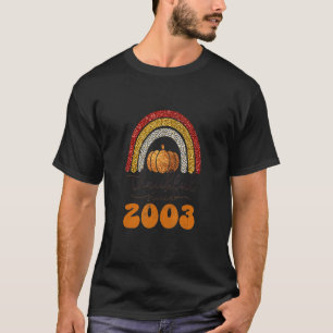 Thankful Since 2003 Retro Rainbow 19th Birthday Th T-Shirt