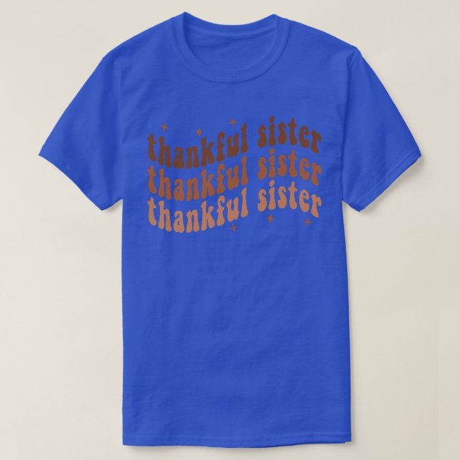 Thankful Sister Cheetah Heart Sister Life Fall Tha T-Shirt (Design Front)