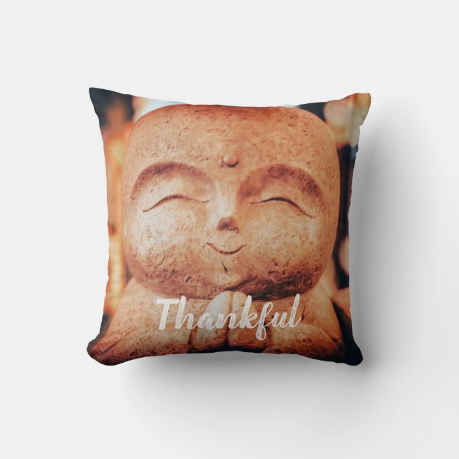 Thankful Smiling Buddha Cushion (Front)