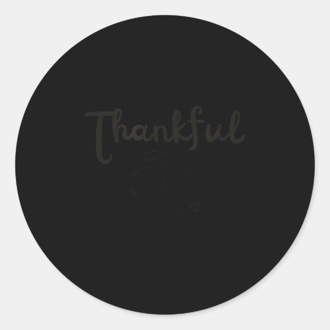 Thankful Soccer Player Girl Thanksgiving Footballe Classic Round Sticker (Front)