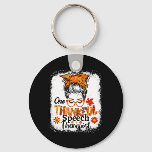 Thankful Speech Therapist Fall Thanksgiving Messy Key Ring