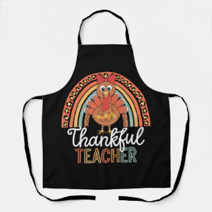 Thankful Teacher Blessed Thanksgiving School Apron