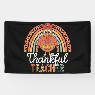 Thankful Teacher Blessed Thanksgiving School Banner