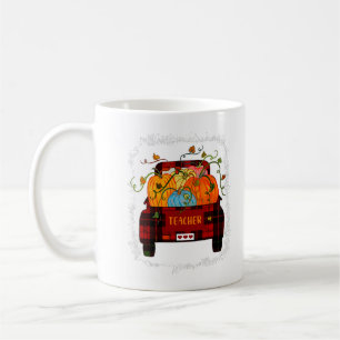 Thankful Teacher Fall Autumn Pumpkins Truck Thanks Coffee Mug