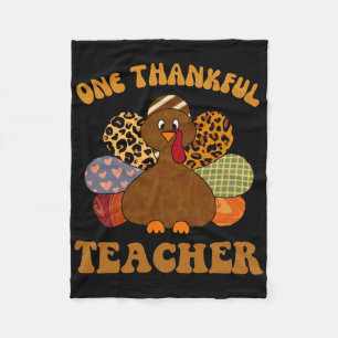 Thankful Teacher For Women Fall Teacher Thanksgivi Fleece Blanket