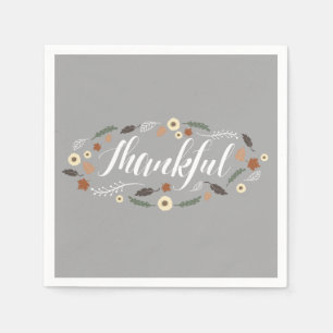 Thankful Thanksgiving Cocktail Napkins