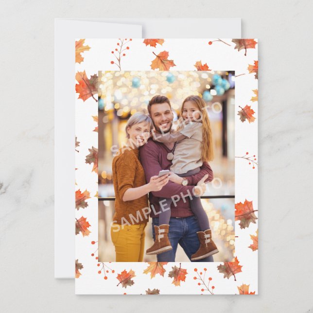 Thankful THANKSGIVING Customisable Photo Holiday Card (Front)