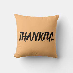 THANKFUL THANKSGIVING DAY ORANGE PILLOW