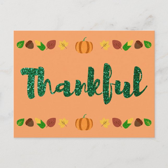 Thankful Thanksgiving Holiday Card (Front)
