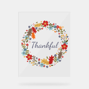 Thankful Thanksgiving Home Decor Acrylic Sign